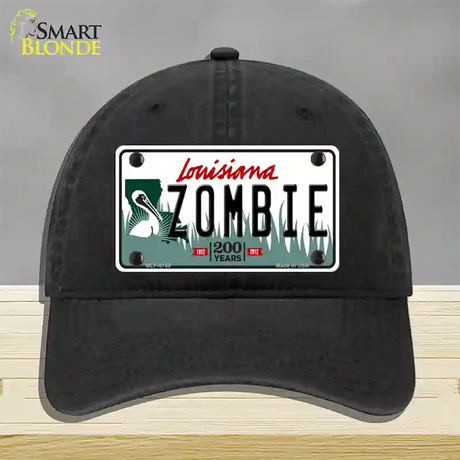 Zombie Louisiana Novelty License Plate Hat Unconstructed Cotton / Black