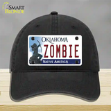 Zombie Oklahoma Novelty License Plate Hat Unconstructed Cotton / Black