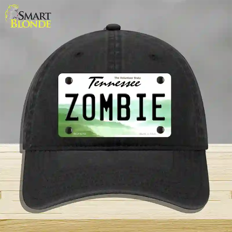 Zombie Tennessee Novelty License Plate Hat Unconstructed Cotton / Black