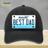 Best Dad Kentucky Novelty License Plate Hat Unconstructed Cotton / Black