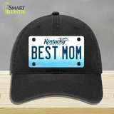 Best Mom Kentucky Novelty License Plate Hat Unconstructed Cotton / Black