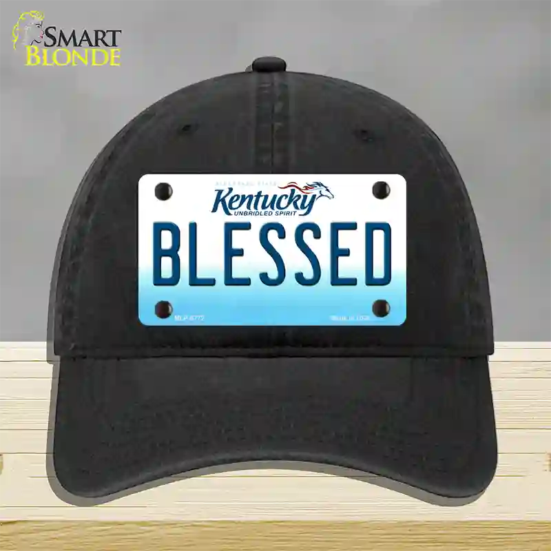 Blessed Kentucky Novelty License Plate Hat Unconstructed Cotton / Black