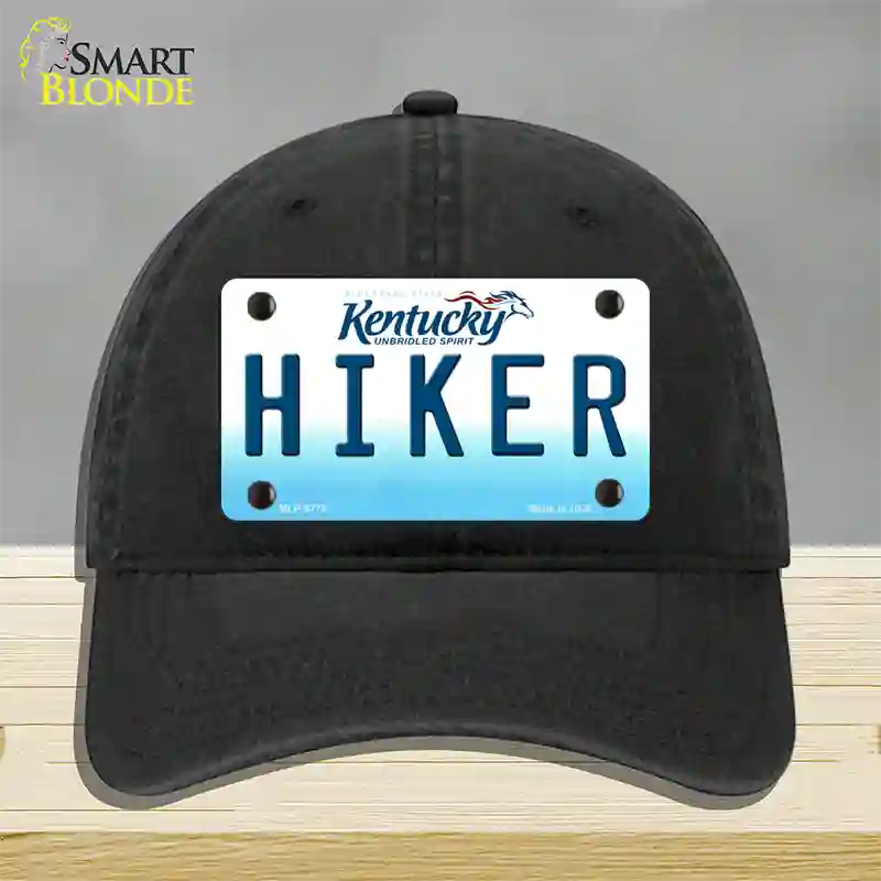 Hiker Kentucky Novelty License Plate Hat Unconstructed Cotton / Black