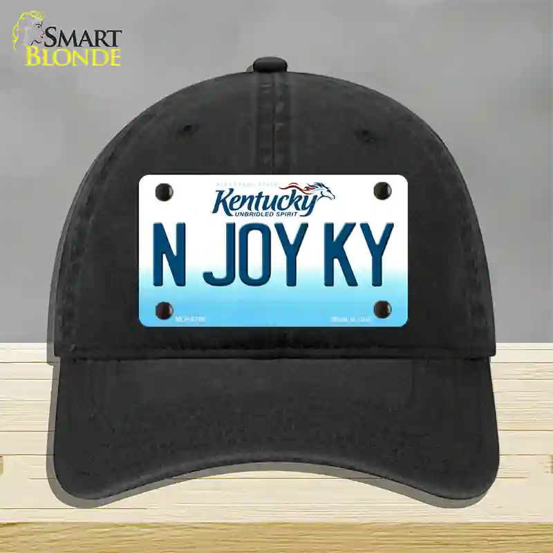 N Joy Kentucky Novelty License Plate Hat Unconstructed Cotton / Black