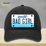 Bad Girl Kentucky Novelty License Plate Hat Unconstructed Cotton / Black