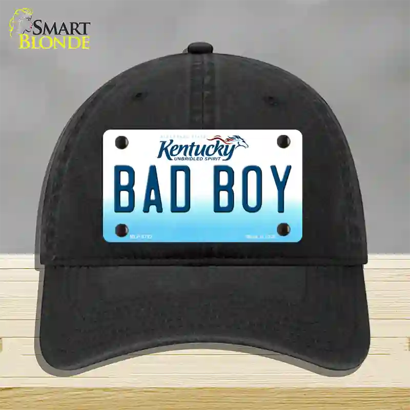 Bad Boy Kentucky Novelty License Plate Hat Unconstructed Cotton / Black