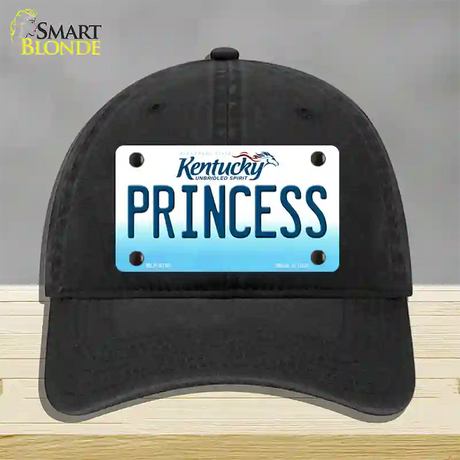 Princess Kentucky Novelty License Plate Hat Unconstructed Cotton / Black