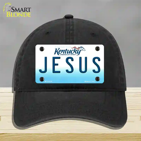 Jesus Kentucky Novelty License Plate Hat Unconstructed Cotton / Black