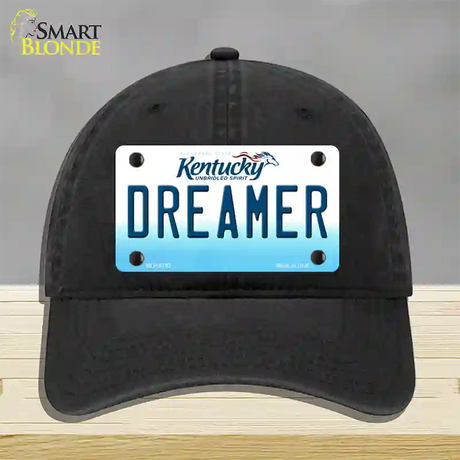 Dreamer Kentucky Novelty License Plate Hat Unconstructed Cotton / Black