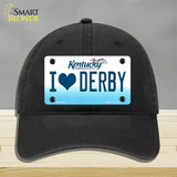 I Love Derby Kentucky Novelty License Plate Hat Unconstructed Cotton / Black