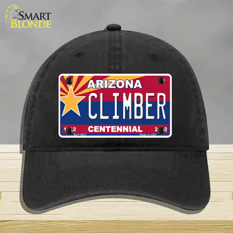 Arizona Centennial Climber Novelty License Plate Hat Unconstructed Cotton / Black