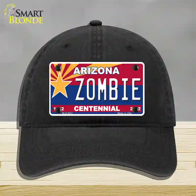 Arizona Centennial Zombie Novelty License Plate Hat Unconstructed Cotton / Black