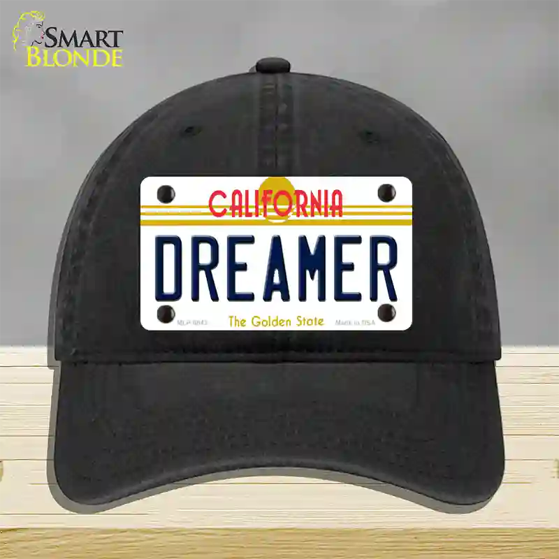 Dreamer California Novelty License Plate Hat Unconstructed Cotton / Black