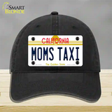 Moms Taxi California Novelty License Plate Hat Unconstructed Cotton / Black