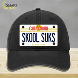 Skool Suks California Novelty License Plate Hat Unconstructed Cotton / Black