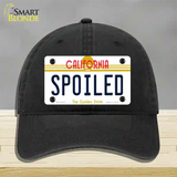 Spoiled California Novelty License Plate Hat Unconstructed Cotton / Black