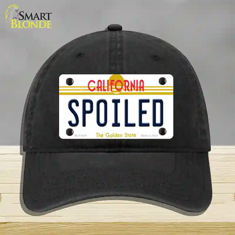 Spoiled California Novelty License Plate Hat Unconstructed Cotton / Black