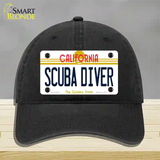 Scuba Diver California Novelty License Plate Hat Unconstructed Cotton / Black