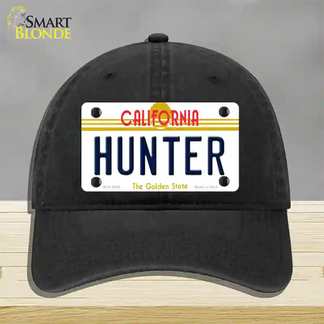 Hunter California Novelty License Plate Hat Unconstructed Cotton / Black