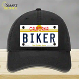 Biker California Novelty License Plate Hat Unconstructed Cotton / Black