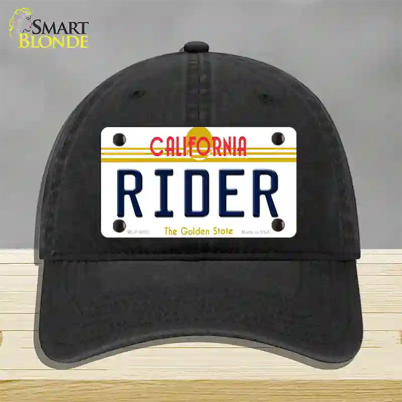 Rider California Novelty License Plate Hat Unconstructed Cotton / Black