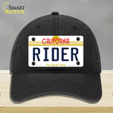 Rider California Novelty License Plate Hat Unconstructed Cotton / Black