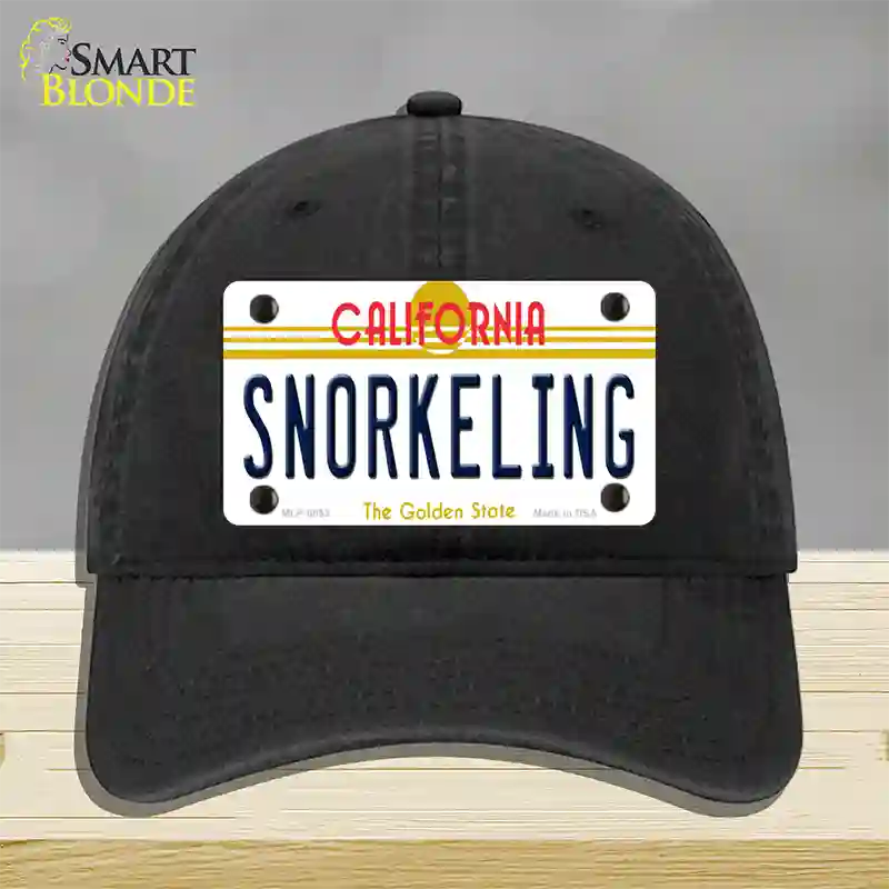 Snorkeling California Novelty License Plate Hat Unconstructed Cotton / Black