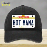 Hot Mama California Novelty License Plate Hat Unconstructed Cotton / Black