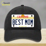 Best Mom California Novelty License Plate Hat Unconstructed Cotton / Black