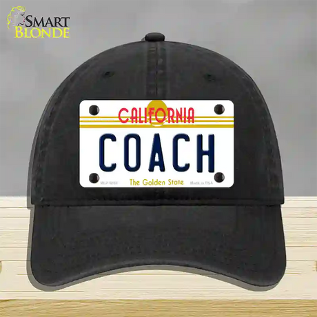 Coach California Novelty License Plate Hat Unconstructed Cotton / Black