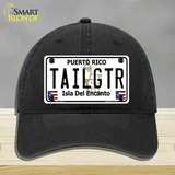 Tailgtr Puerto Rico Novelty License Plate Hat Unconstructed Cotton / Black