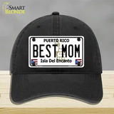 Best Mom Puerto Rico Novelty License Plate Hat Unconstructed Cotton / Black