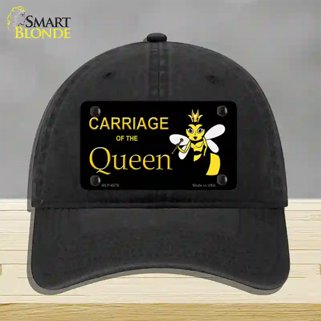 Carriage Of Queen Bee Novelty License Plate Hat Unconstructed Cotton / Black