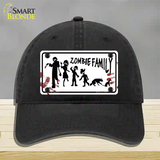 Zombie Family White Novelty License Plate Hat Unconstructed Cotton / Black