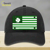 Green Shamrock Flag Novelty License Plate Hat Unconstructed Cotton / Black