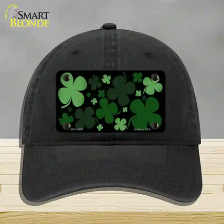 Clovers Novelty License Plate Hat Unconstructed Cotton / Black