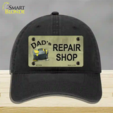 Dads Repair Shop Novelty License Plate Hat Unconstructed Cotton / Black