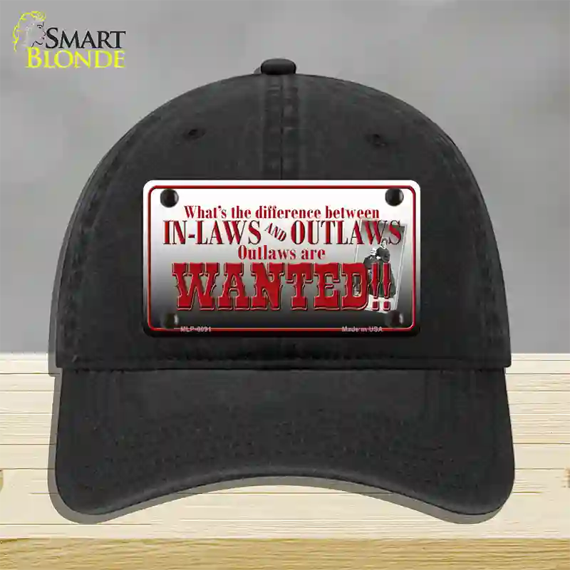 In-laws And Outlaws Novelty License Plate Hat Unconstructed Cotton / Black