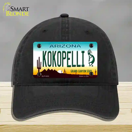 Arizona Kokopelli Novelty License Plate Hat Unconstructed Cotton / Black