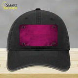 Pink Oil Rubbed Solid Novelty License Plate Hat Unconstructed Cotton / Black