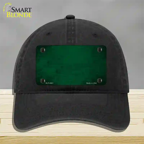 Green Oil Rubbed Solid Novelty License Plate Hat Unconstructed Cotton / Black