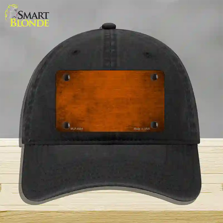 Orange Oil Rubbed Solid Novelty License Plate Hat Unconstructed Cotton / Black