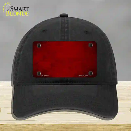 Red Oil Rubbed Solid Novelty License Plate Hat Unconstructed Cotton / Black