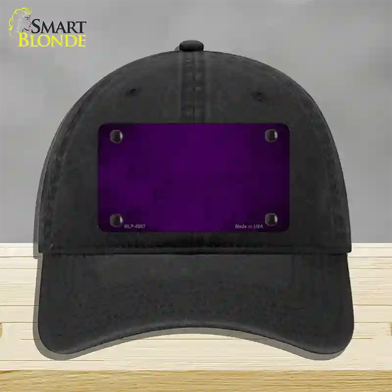 Purple Oil Rubbed Solid Novelty License Plate Hat Unconstructed Cotton / Black