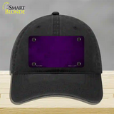 Purple Oil Rubbed Solid Novelty License Plate Hat Unconstructed Cotton / Black