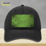 Lime Green Oil Rubbed Solid Novelty License Plate Hat Unconstructed Cotton / Black