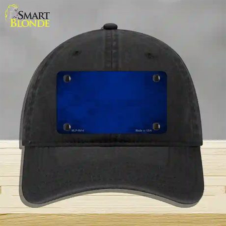 Royal Blue Oil Rubbed Solid Novelty License Plate Hat Unconstructed Cotton / Black