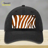 Orange White Zebra Oil Rubbed Novelty License Plate Hat Unconstructed Cotton / Black