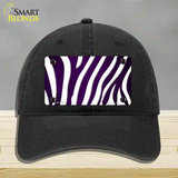 Purple White Zebra Oil Rubbed Novelty License Plate Hat Unconstructed Cotton / Black