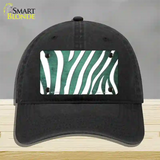 Mint White Zebra Oil Rubbed Novelty License Plate Hat Unconstructed Cotton / Black